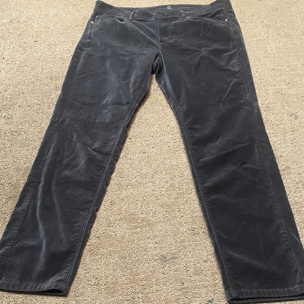 J. Jill Velour Charcoal High Rise Pants Size Medium? Fall Career Comfy Office